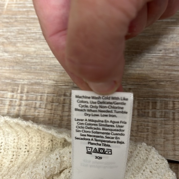 Time and Tru Open Front Sweater Cardigan Cream Size 12 - Picture 11 of 11